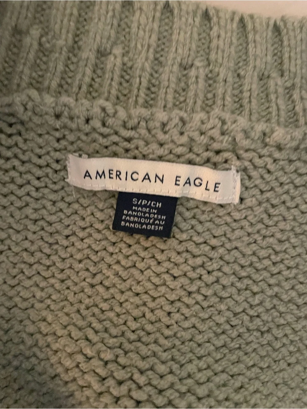 American Eagle Oversized Sage Stripe Cardigan Small